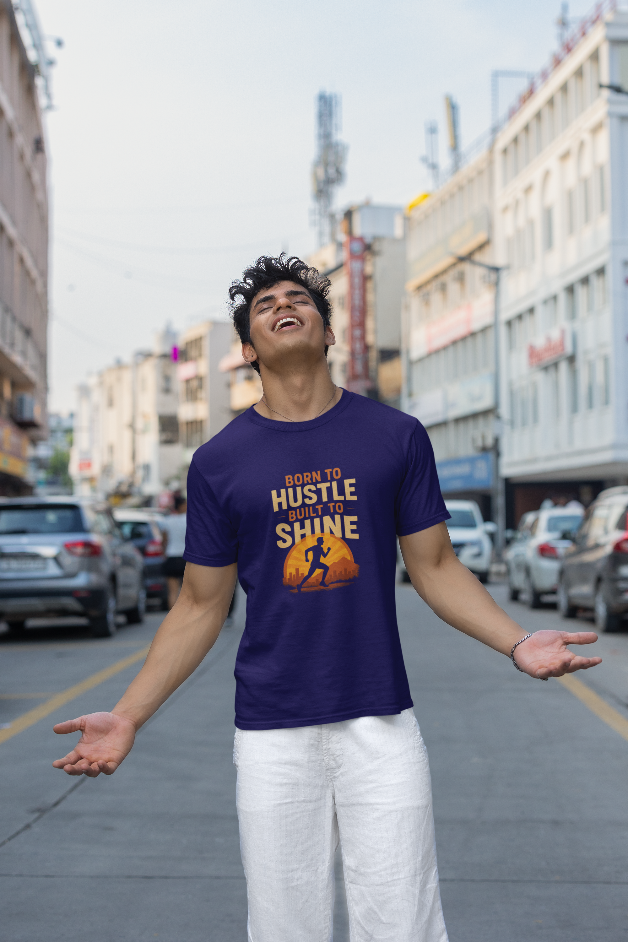 Born to Hustle Built To Shine || Oversized T-shirt for Men and Women
