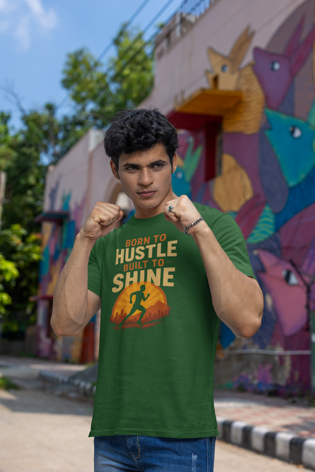 Born to Hustle Built To Shine || Oversized T-shirt for Men and Women