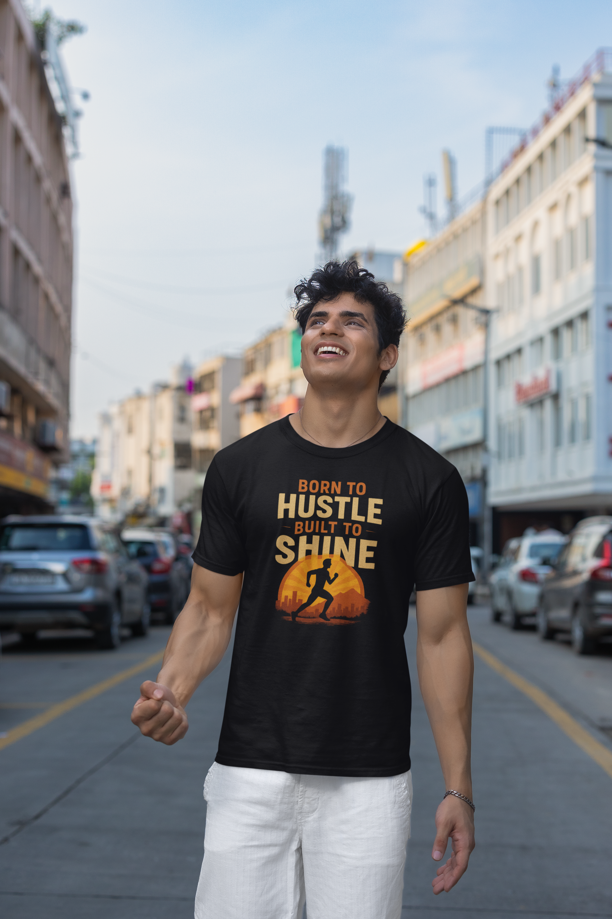 Born to Hustle Built To Shine || Oversized T-shirt for Men and Women