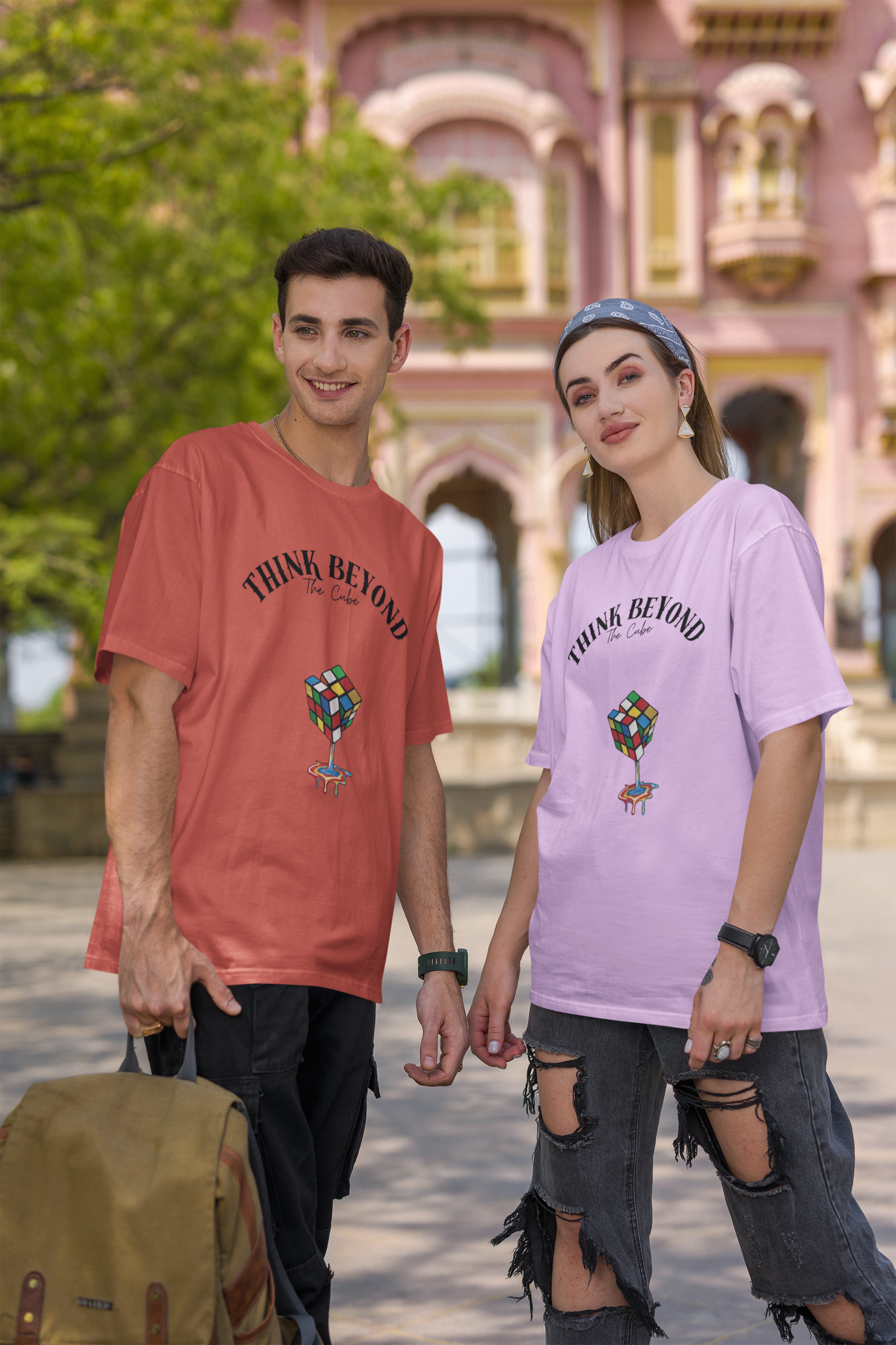 Think Beyond The Cube Unisex Oversized Tshirt